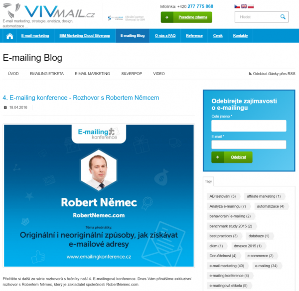 VIVmail - rozhovor s Robertem Němcem
